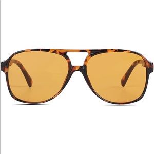 Retro 70s Sunglasses - Classic Large Squared Aviator Frame UV400